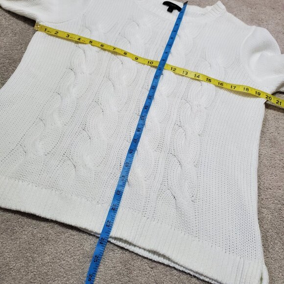 J. CREW J.CREW Fisherman Sweater Crewneck Cable Knit Winter White Women's Medium - Picture 12 of 12
